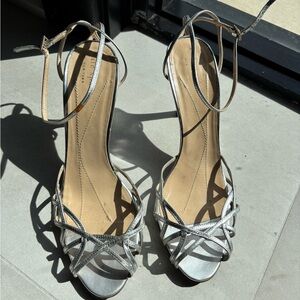 Kate Spade Silver Strappy Heels